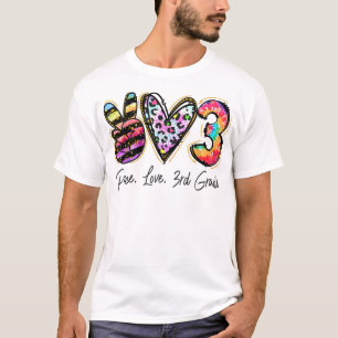 Camiseta Paz Amor Tercer Grado Chicas Maestros Equipo 3º Gr
