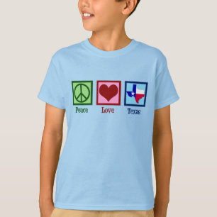 Camiseta Paz Amor Texas Orgullosos Niños Textiles
