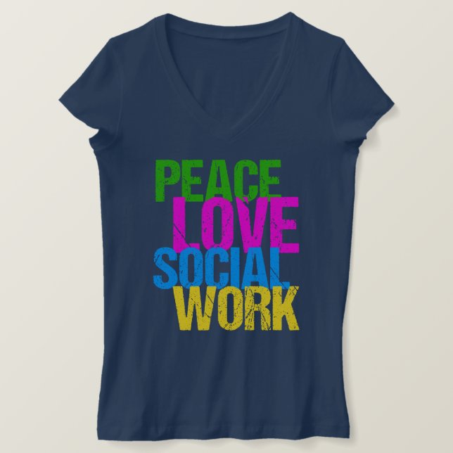 Camiseta Paz Amor Trabajo Social (Anverso del diseño)