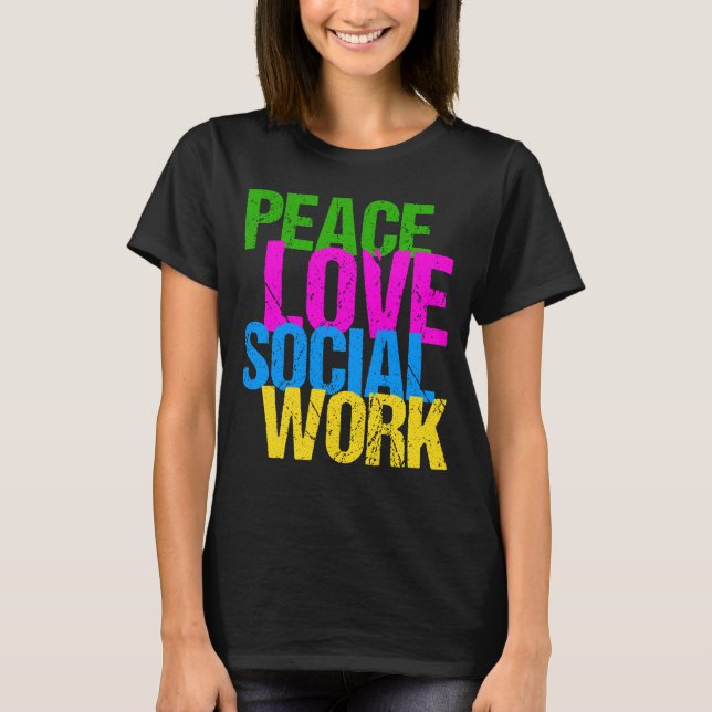 Camiseta Paz Amor Trabajo Social (Anverso)