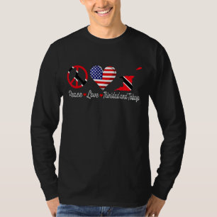 Camiseta Paz Amor Trinidad Y Tobago Mapa de Bandera Corazón