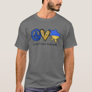 Camiseta Paz, amor, Ucrania, bandera ucraniana te apoyo