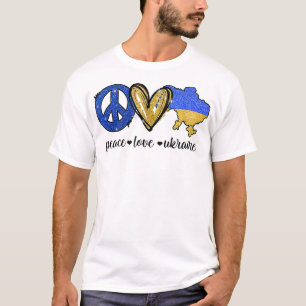 Camiseta Paz, amor, Ucrania, bandera ucraniana te apoyo