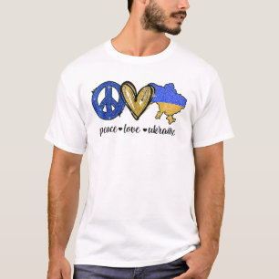 Camiseta Paz, amor, Ucrania, bandera ucraniana te apoyo