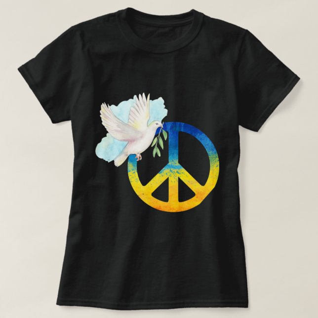 Camiseta Paz Amor Ucrania Enfada Bandera Ucrania Apoyo a Uc (Diseño del anverso)