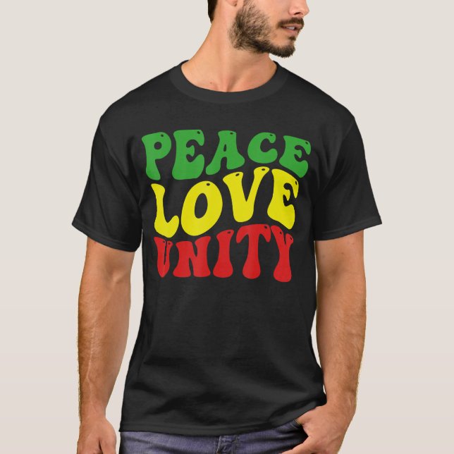 Camiseta Paz Amor Unidad Reggae Raíces Jamaica Rasta Reggae (Anverso)