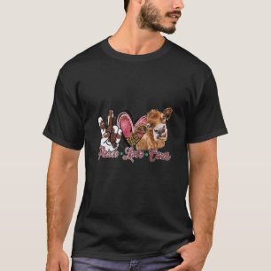 Camiseta Paz Amor Vacas Granjero Estilo Bovino Animales Far