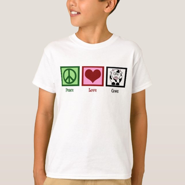Camiseta Paz Amor Vacas Niños (Anverso)