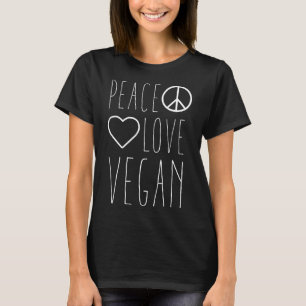 Camiseta Paz Amor Vegan Vegan Vegan Tee Dieta Libre de Anim