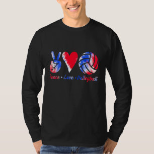 Camiseta Paz Amor Voleibol 4 De Julio Corbata Tinte Voleibo