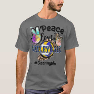 Camiseta Paz Amor Voleibol Abuela Vida Abuela Leop