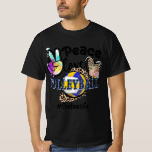 Camiseta Paz Amor Voleibol Hermana Mamá Abuela Leop