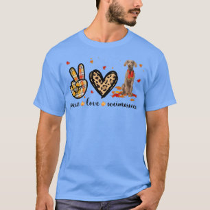 Camiseta Paz Amor Weimaraner Scarf Leopard Caída Otoño El