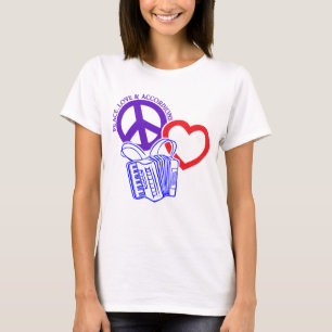 CAMISETA PAZ, AMOR Y ACORDEONES
