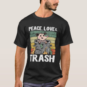 Camiseta Paz, amor y basura Funny Meme Trash Can P