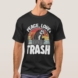 Camiseta Paz, amor y basura Funny Meme Trash Can P