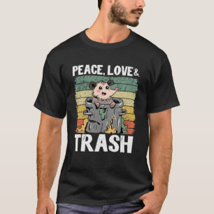 Camiseta Paz, amor y basura Funny Meme Trash Can P