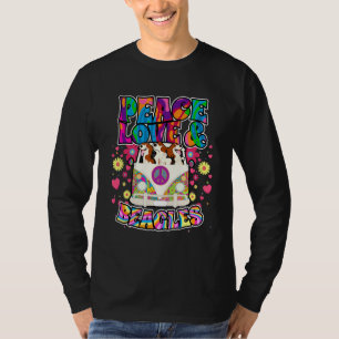 Camiseta Paz Amor Y Beagles Hippie Beatnik Perro