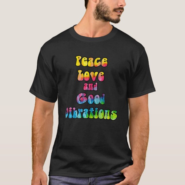 Camiseta Paz Amor y buenas vibraciones Tye Psychedelic (Anverso)
