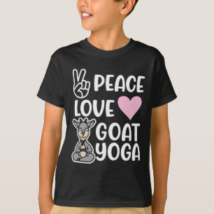 Camiseta Paz Amor Y Cabra Yoga Fitness Divertido Lindo 