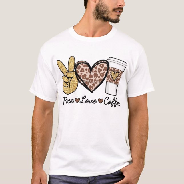 Camiseta Paz, amor y café (Anverso)