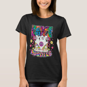 Camiseta Paz Amor Y Caniches Regalo De Perro Hippie Beatnik