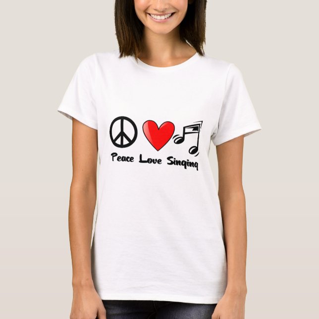 Camiseta Paz, amor, y canto (Anverso)