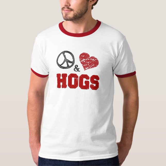 Camiseta Paz, amor y cerdos (Anverso)