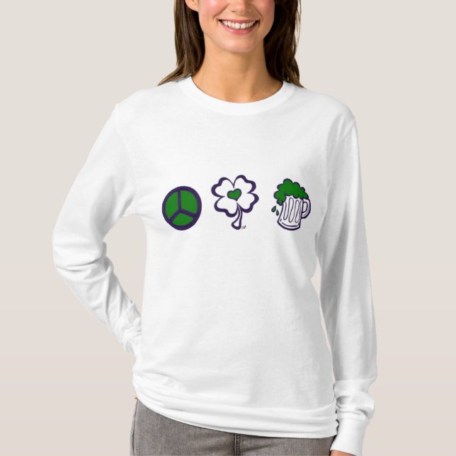 Camiseta Paz, amor, y cerveza (Anverso)