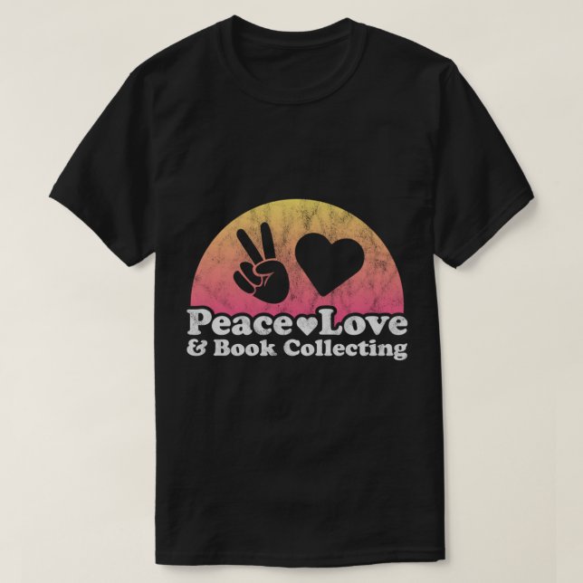 Camiseta Paz Amor y colección de libros Pullover Hoodie Cop (Diseño del anverso)