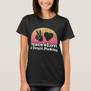Camiseta Paz, amor y cosecha de frutas