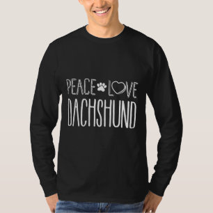 Camiseta Paz Amor Y Dachshund Para Los Amantes Del Perro