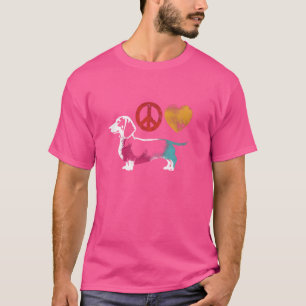 Camiseta Paz Amor Y Dachshund - Vintage Peace Symbol Lo