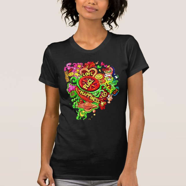 Camiseta Paz, amor y felicidad (Anverso)