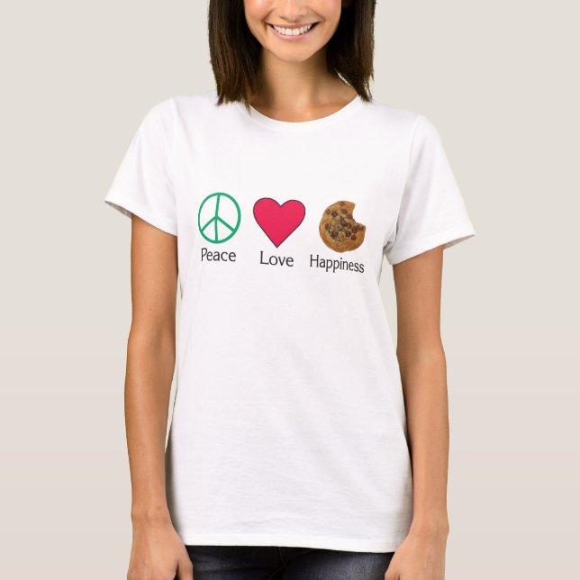 Camiseta Paz, amor y felicidad 2 (Anverso)