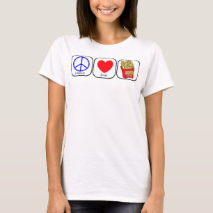 Camiseta Paz, amor y fresas