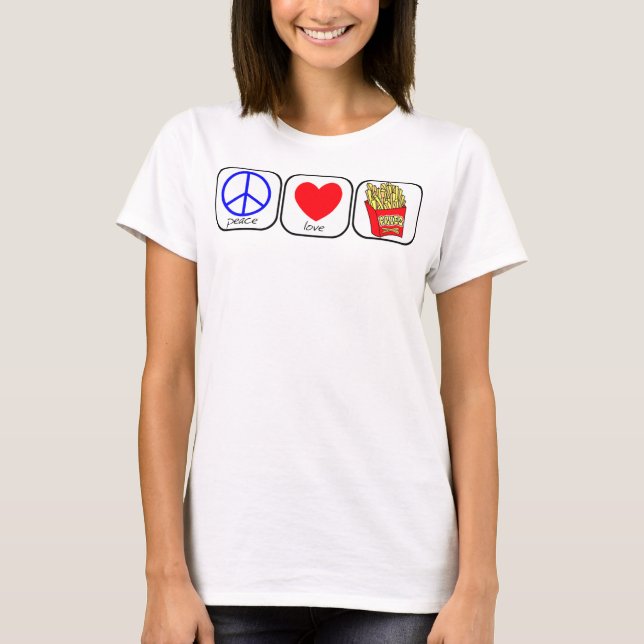 Camiseta Paz, amor y fresas (Anverso)