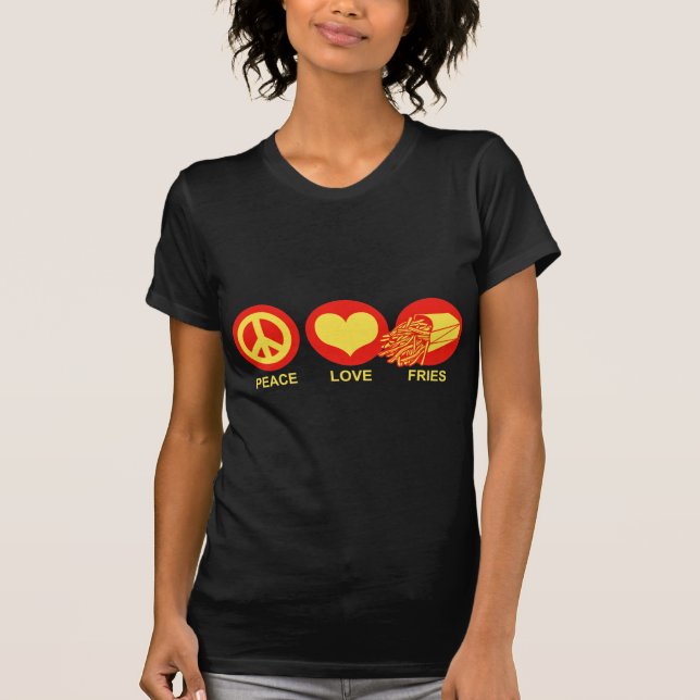 Camiseta Paz, amor y fritos (Anverso)