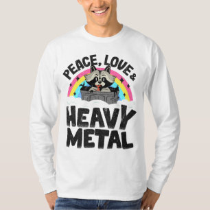Camiseta Paz Amor y fuerte Metalizado Raccoon Niños Banda M