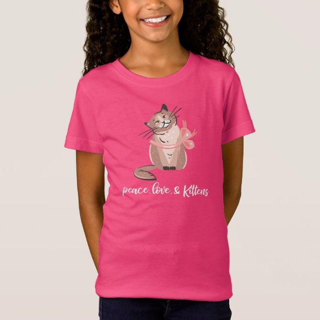 Camiseta Paz, amor y gatitos Chicas guapos (Anverso)