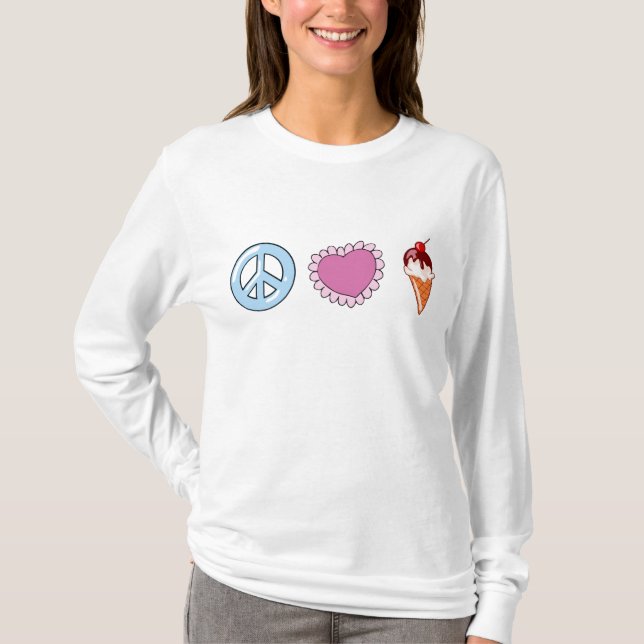 Camiseta Paz, amor y helado (Anverso)
