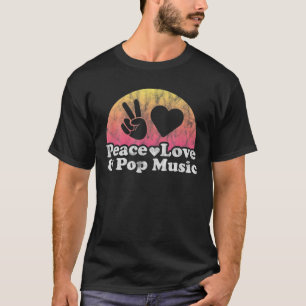 Camiseta Paz Amor Y Música Pop