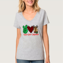 Camiseta Paz, amor y Navidades renos