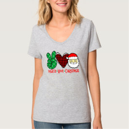 Camiseta Paz, amor y Navidades Santa