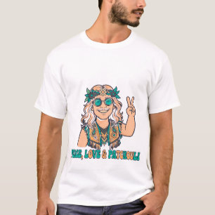 Camiseta Paz Amor Y Pachuli Hippie