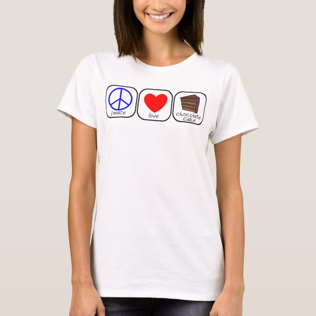 Camiseta Paz, amor y pastel de chocolate (Anverso)