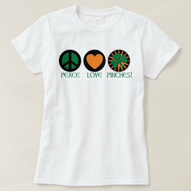 Camiseta Paz Amor Y Pinzas (Diseño del anverso)
