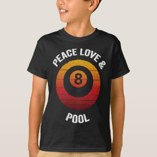 Camiseta Paz Amor Y Piscina Vintage Billiard 8 Ll Billiard