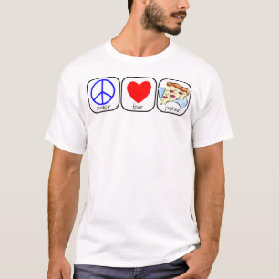 Camiseta Paz, amor y pizza