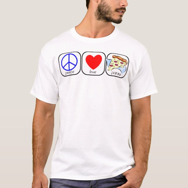 Camiseta Paz, amor y pizza (Anverso)